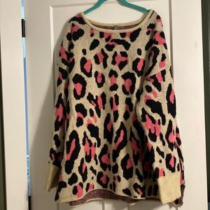 Lightly used leopard print sweater size XL